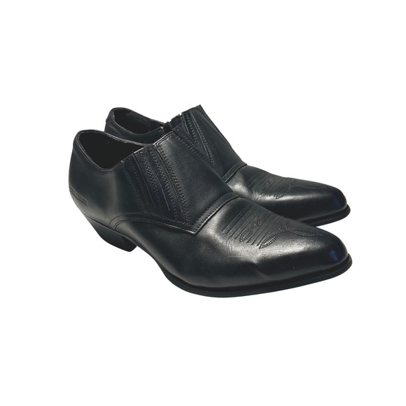 Durango Shoes - Durango Crush Womens Low Cut Slip On Boots Western cowgirl Black Leather Size 9